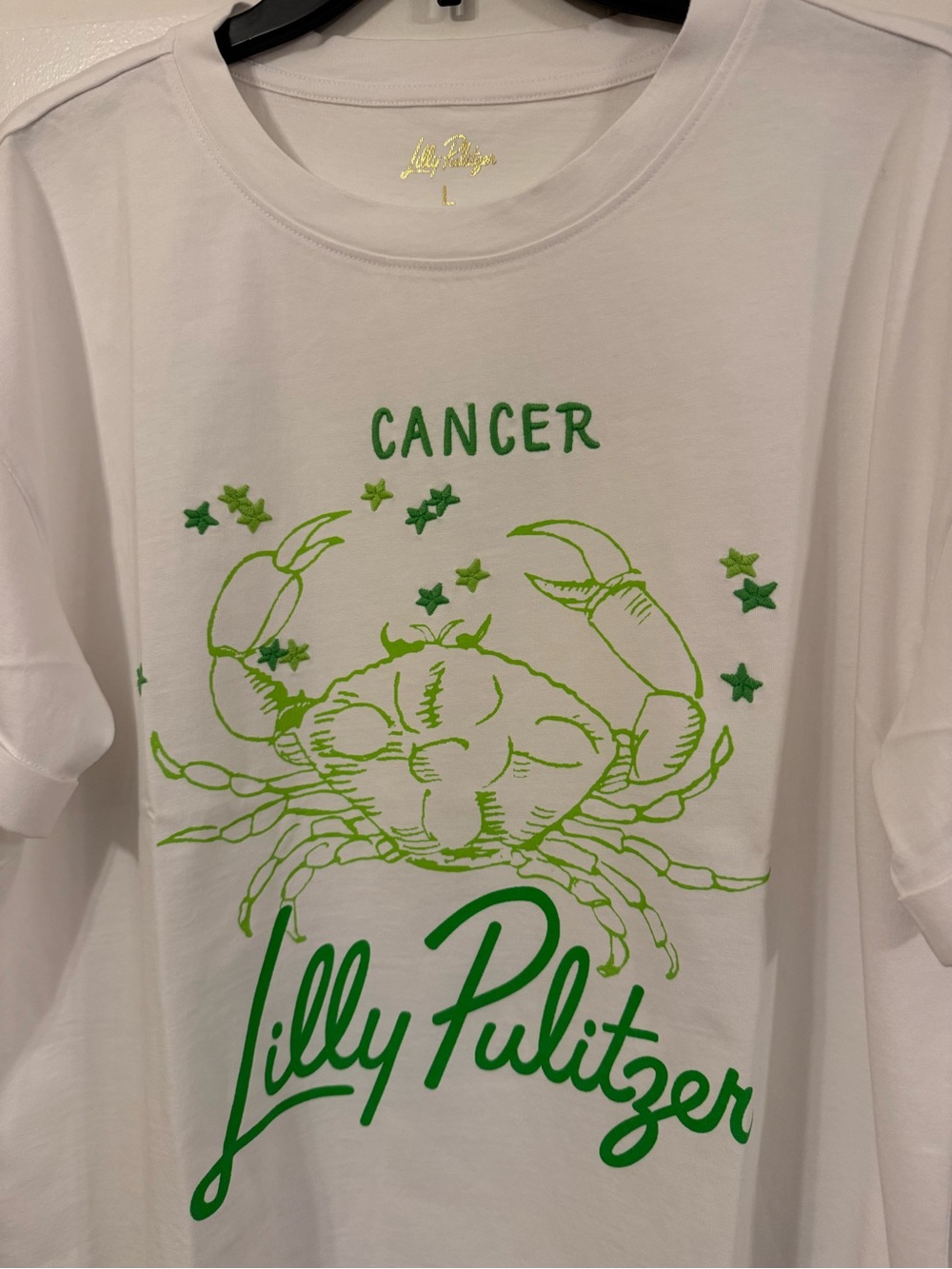 Lilly Pulitzer White Tee with Green Zodiac Graphic - Picture 5 of 8